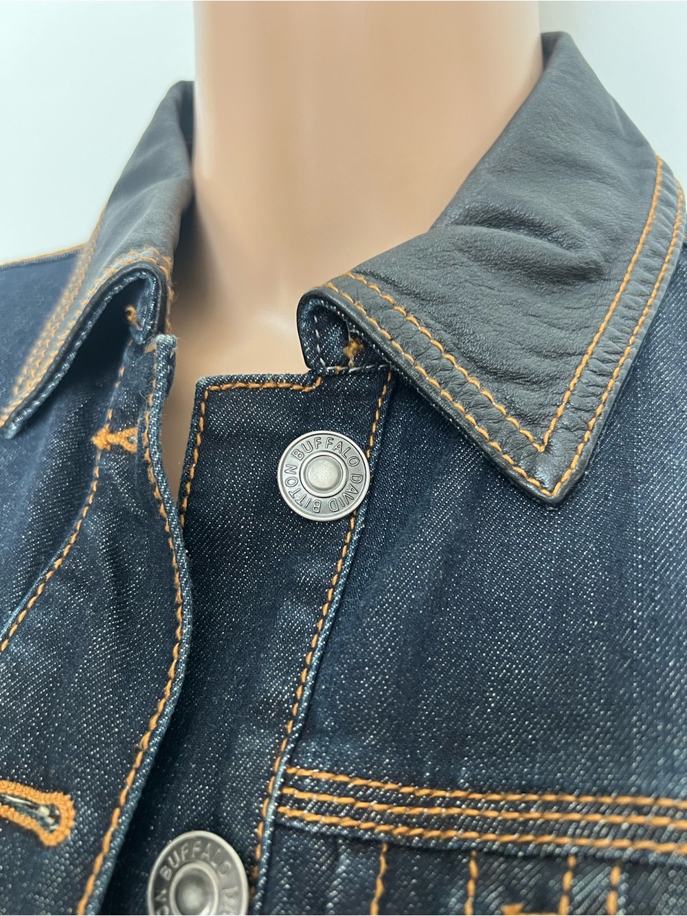Buffalo David Bitton Dark Blue Denim Jacket with Tan Stitching - Picture 4 of 7